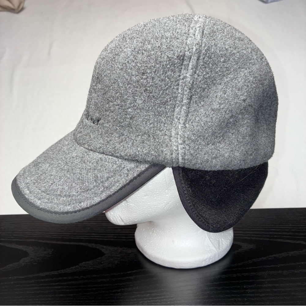 Vintage L.L . Bean Gray Black Fleece Polartec Hat Cap Ear Flaps Size L/XL - Picture 8 of 12